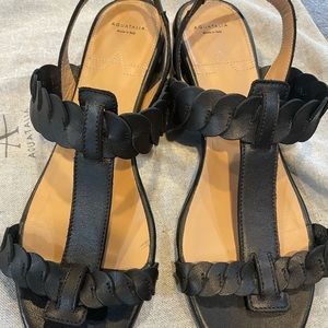 Aquatalia Italian leather sandals.  Black size 10.  Never worn.